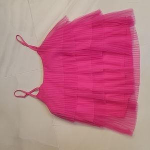 Pink Lily Hot Pink Tulle Ruffle Tank NWOT